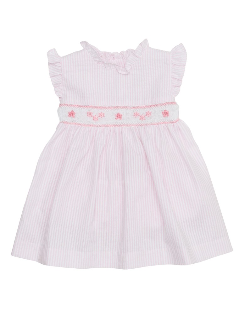 seersucker stripes dress with smock