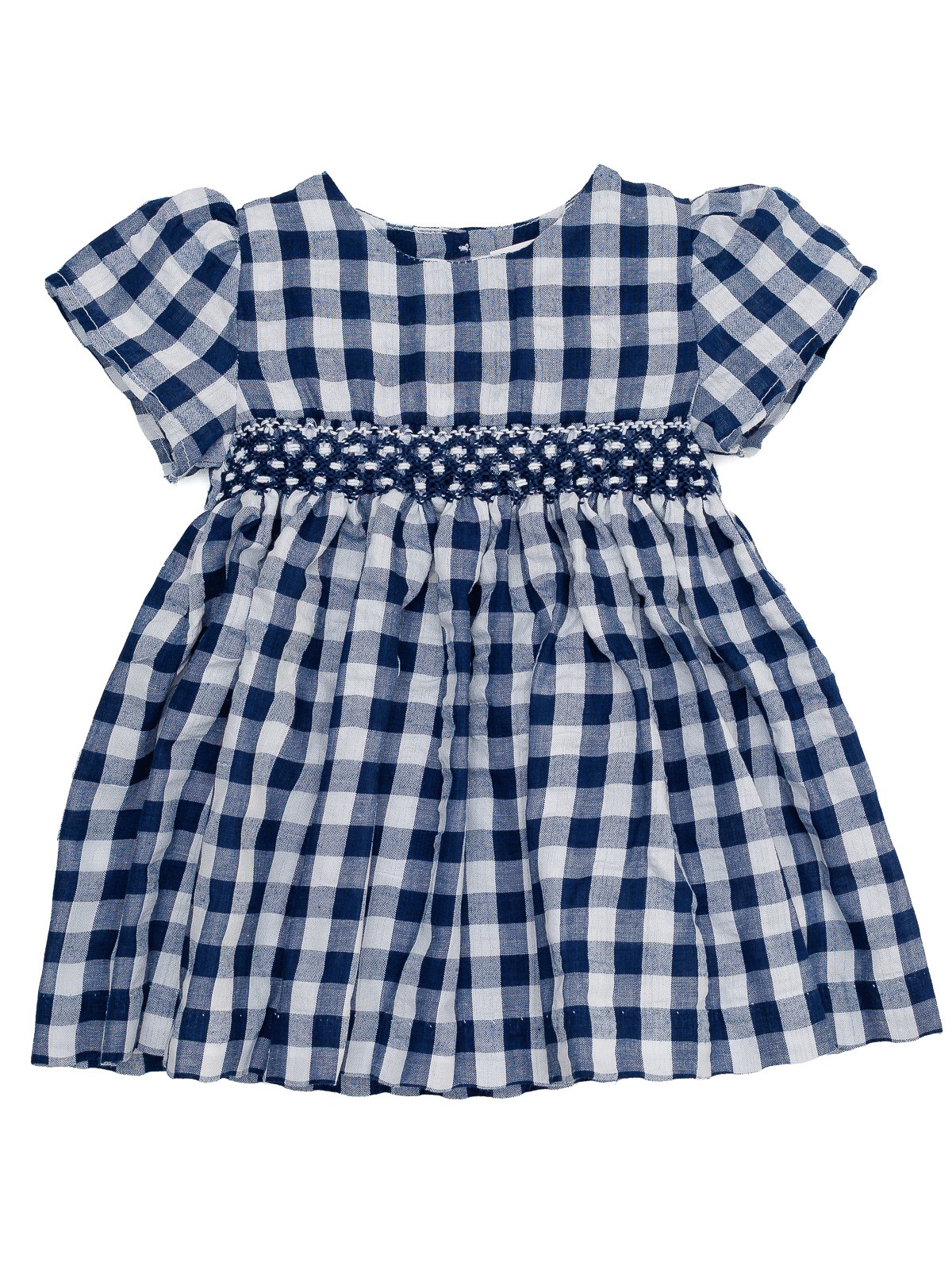 big checks dress with diamond embroidery with SHORT SLEVEES
