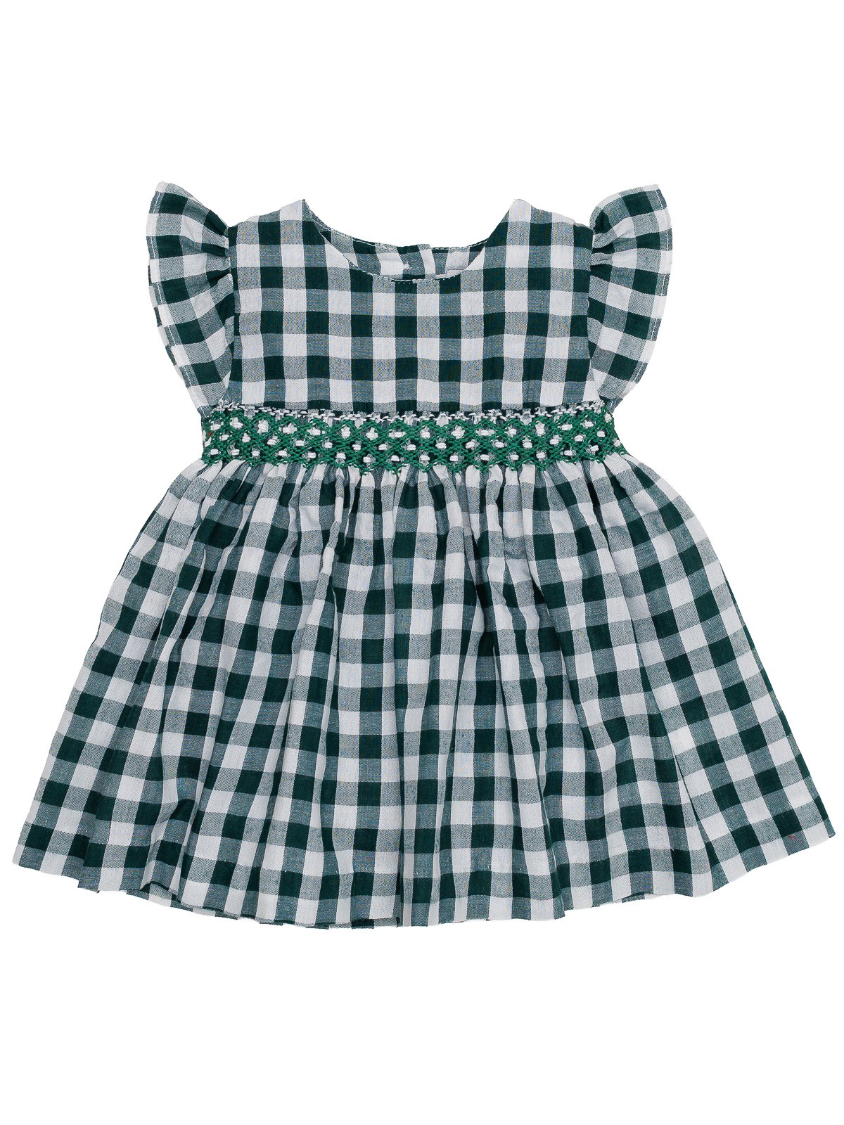 big checks dress with diamond embroidery