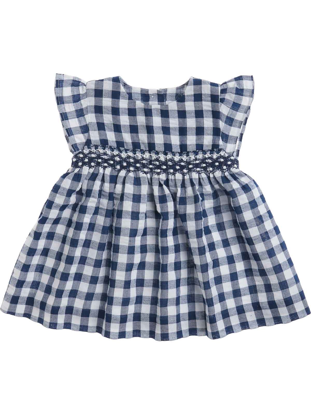big checks dress with diamond embroidery