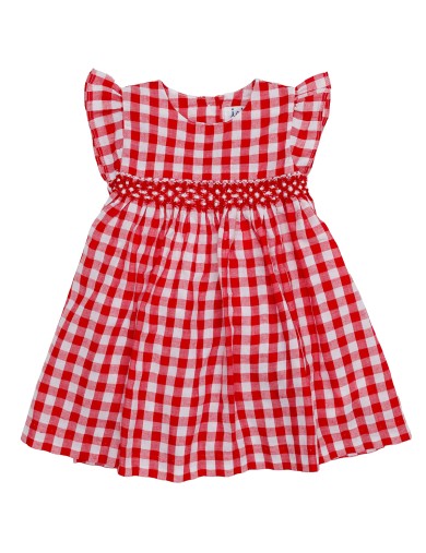 big checks dress with diamond embroidery