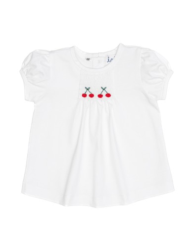 jersey T-shirt with cherry embroidery