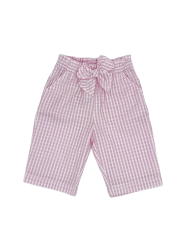 pantalone 3/4 a quadretti goffrati 