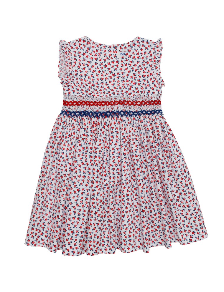 vestito in tessuto stampato con smock