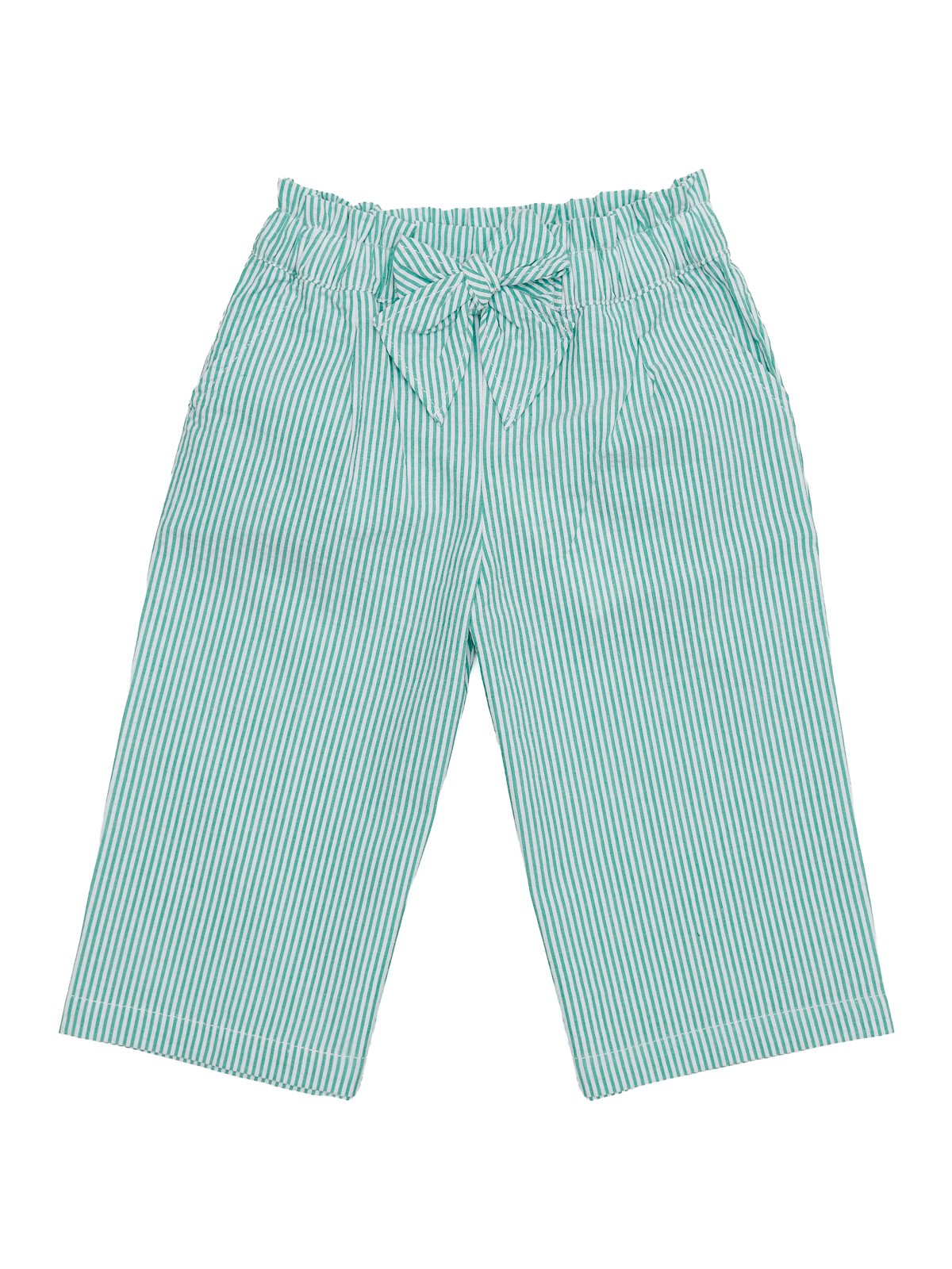 pantaloni 3/4 a righe goffrate