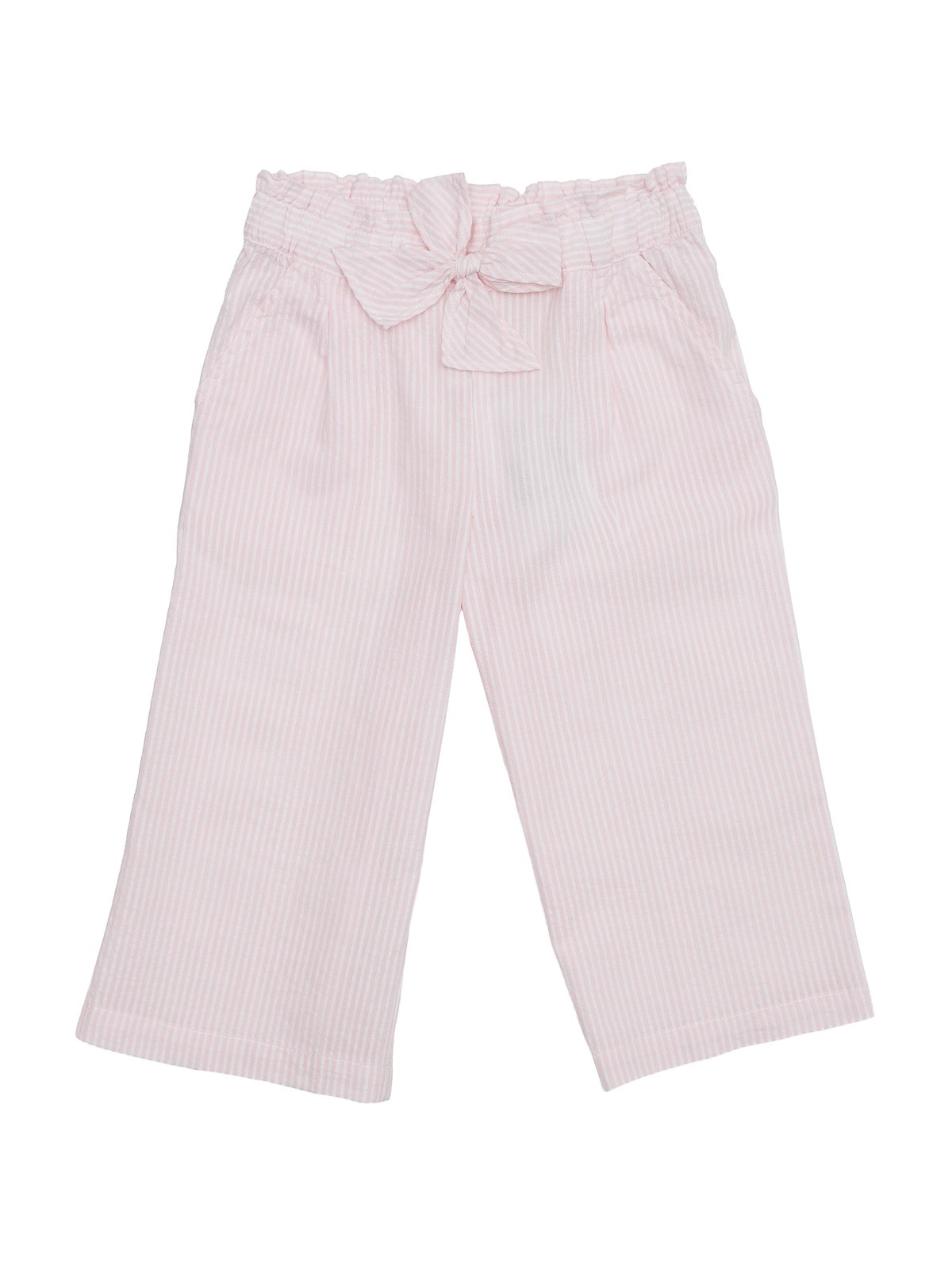 pantaloni 3/4 a righe goffrate