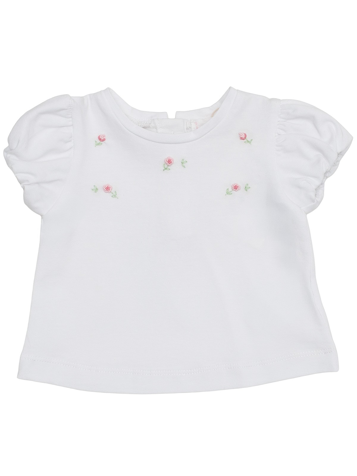 T-shirt in jersey con ricamo boccioli di rosa