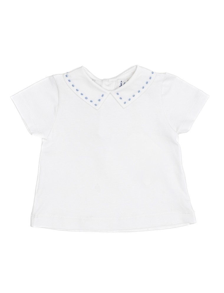 polo bimbo con colletto ricamo