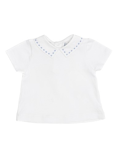polo bimbo con colletto ricamo