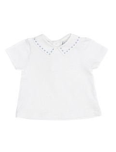 polo bimbo con colletto ricamo