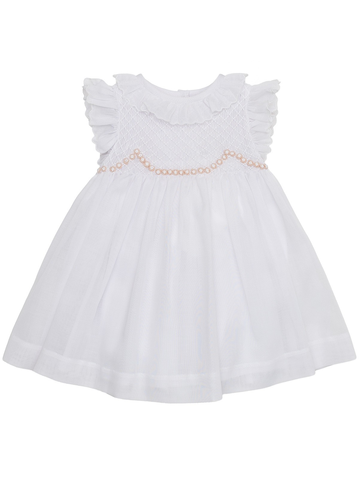 vestito battesimale in voile con smock 