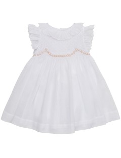 voile baptismal dress with smock