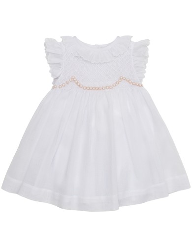 vestito battesimale in voile con smock 