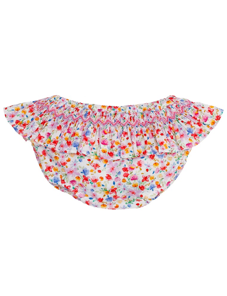fashion printed fabric culotte with smock 