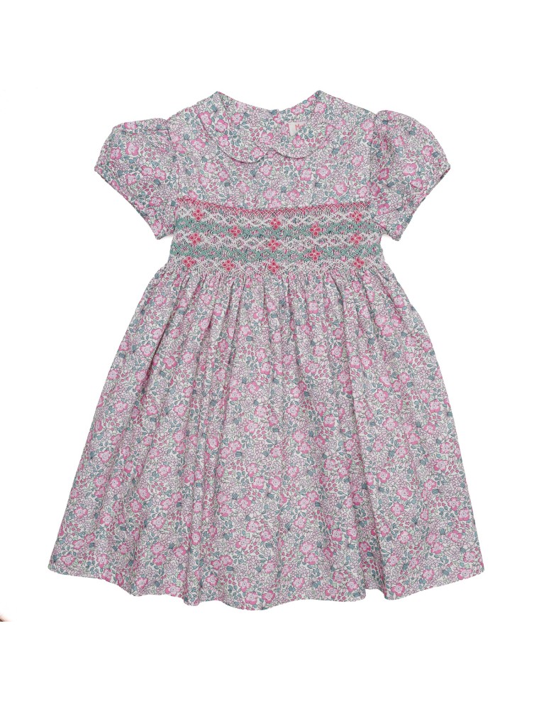 vestito in twill stampato moda con smock