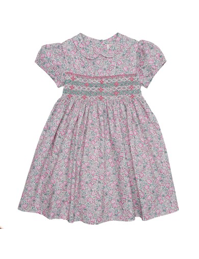 vestito in twill stampato moda con smock