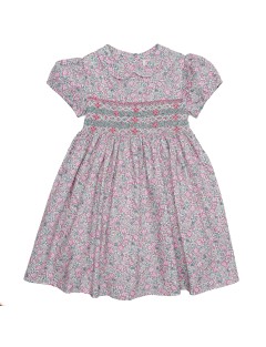 vestito in twill stampato moda con smock