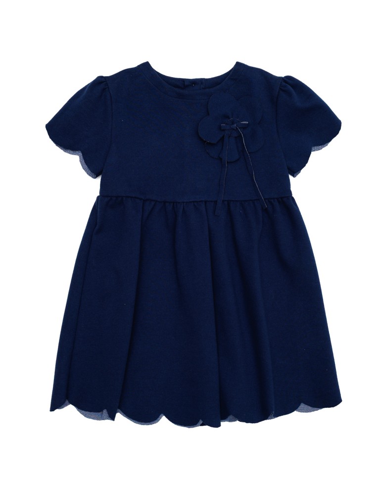 fashion Milano knit fabric dress with scallops