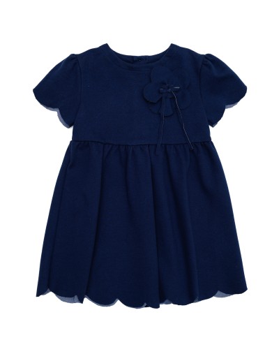 fashion Milano knit fabric dress with scallops