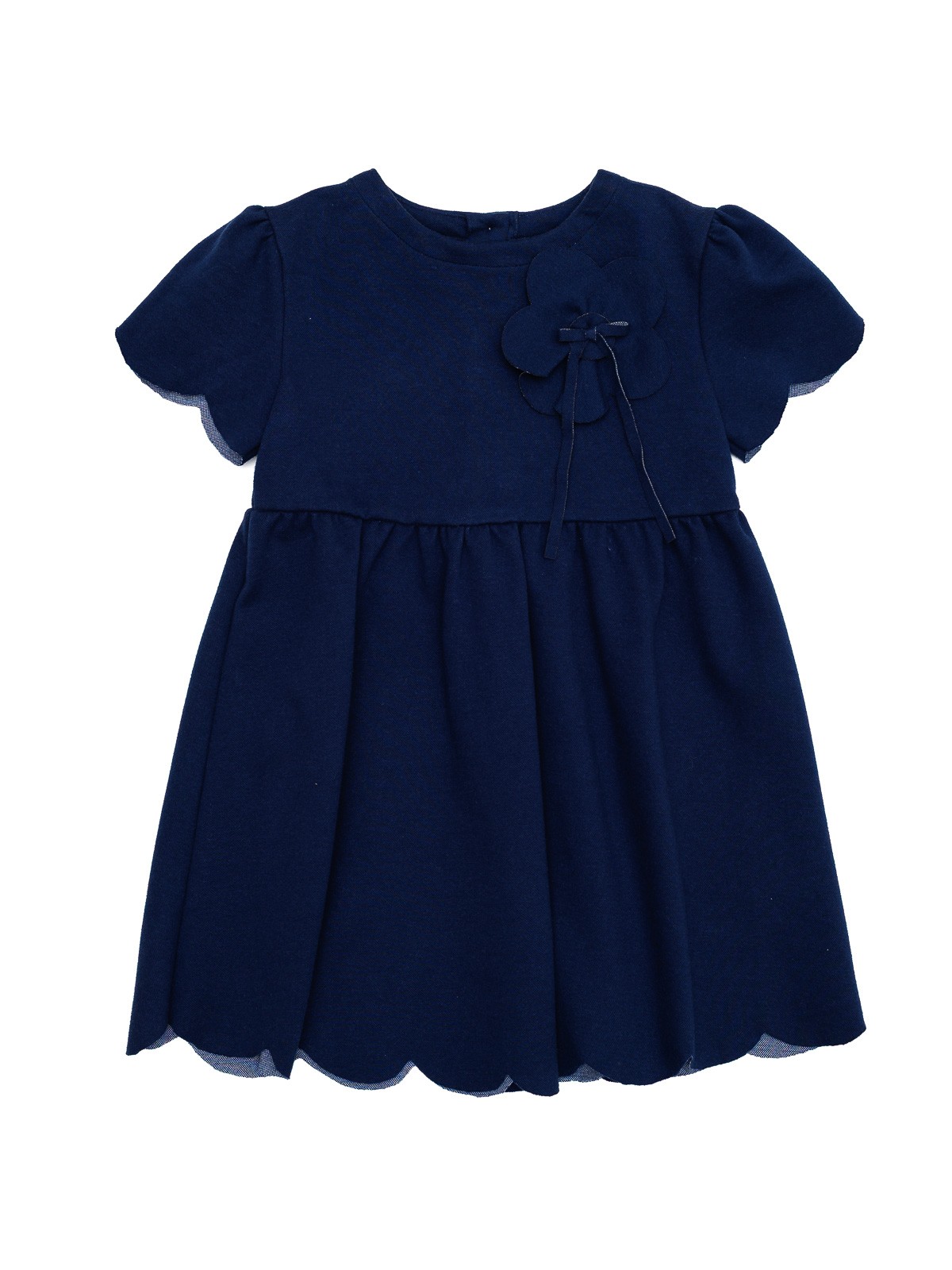 fashion Milano knit fabric dress with scallops