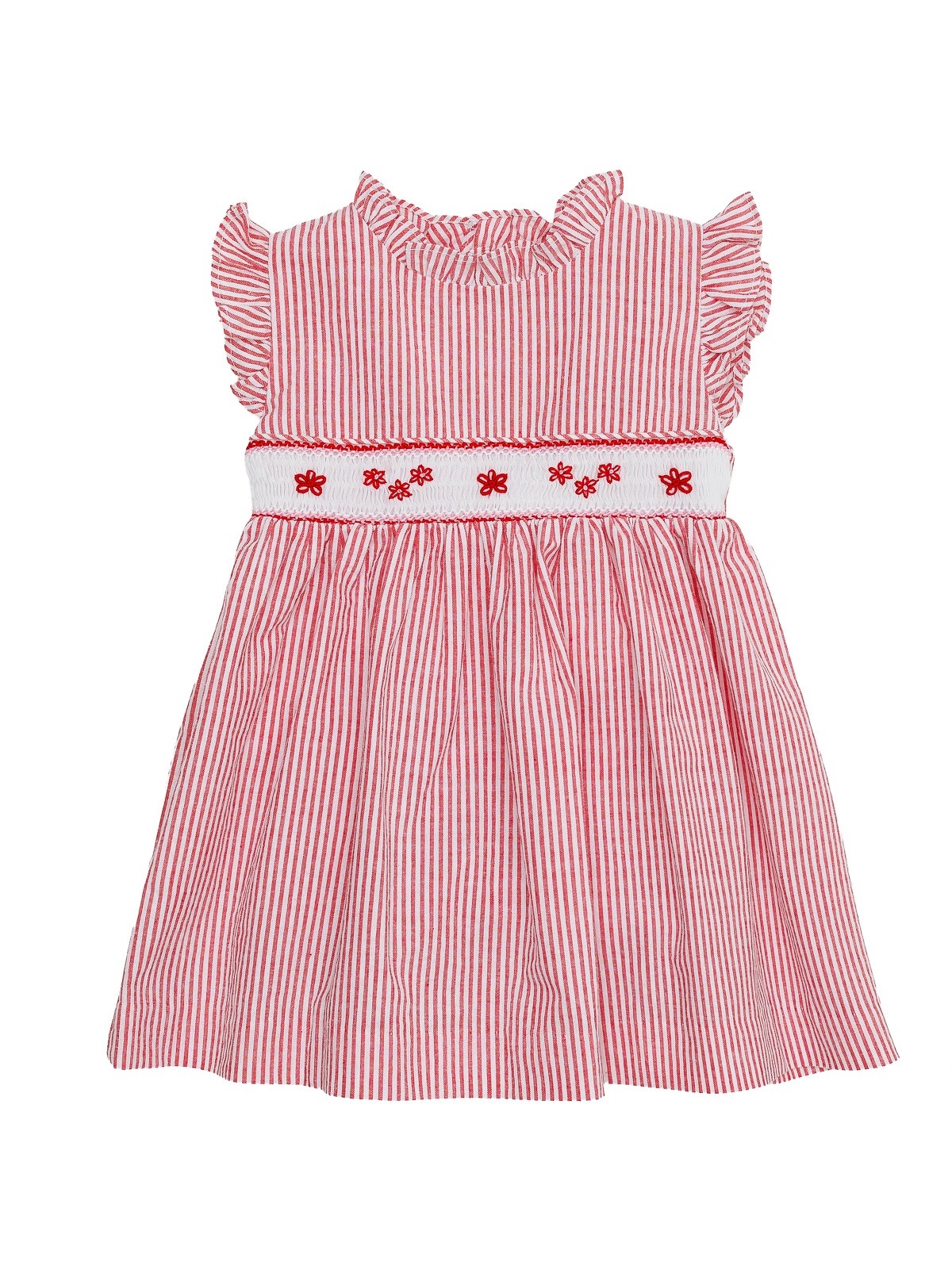 seersucker stripes dress with smock