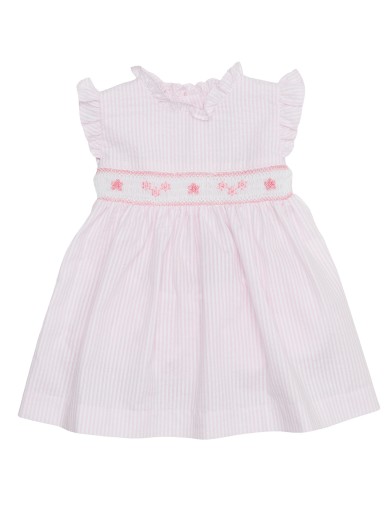 seersucker stripes dress with smock