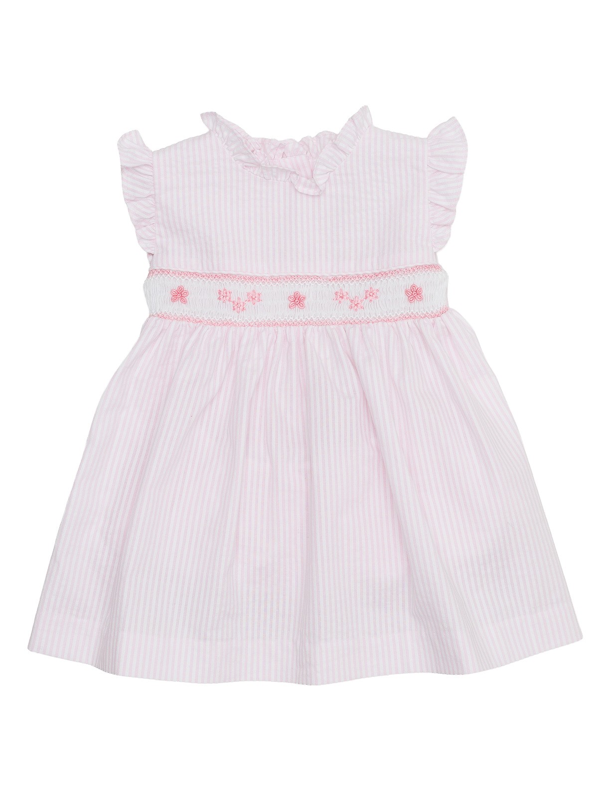 seersucker stripes dress with smock