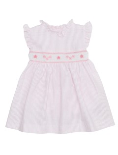 seersucker stripes dress with smock