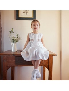 vestito in lino con smock