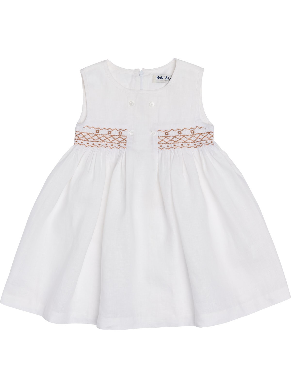 vestito in lino con smock
