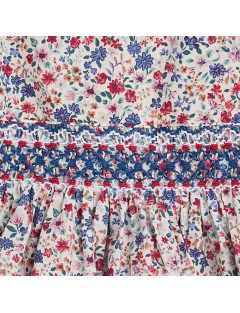 vestito in tessuto stampato a fiori con smock e MANICA CORTA