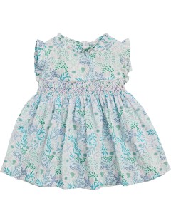 flower printed dress with smock