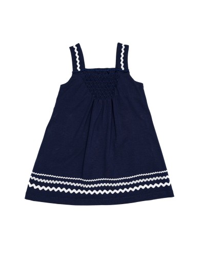 jersey dress with straps and trims