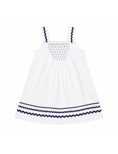 vestito in jersey con bretelle e rifiniture
