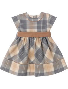 vestito in tartan moda con cintura in velluto 3000 righe