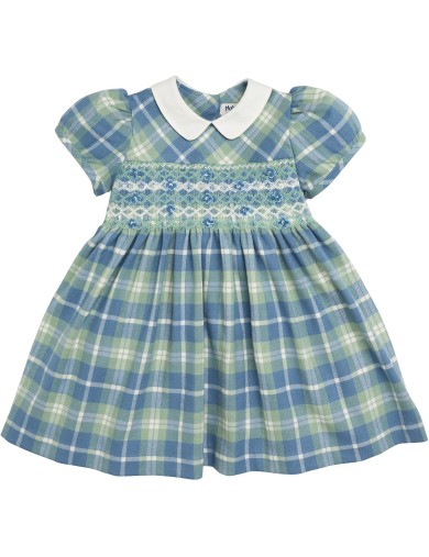 vestito in tartan moda con smock 