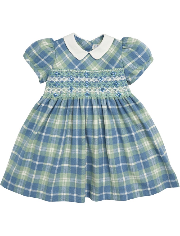 vestito in tartan moda con smock 