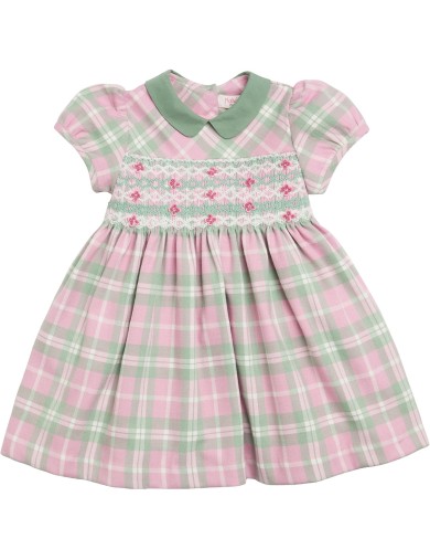 vestito in tartan moda con smock 