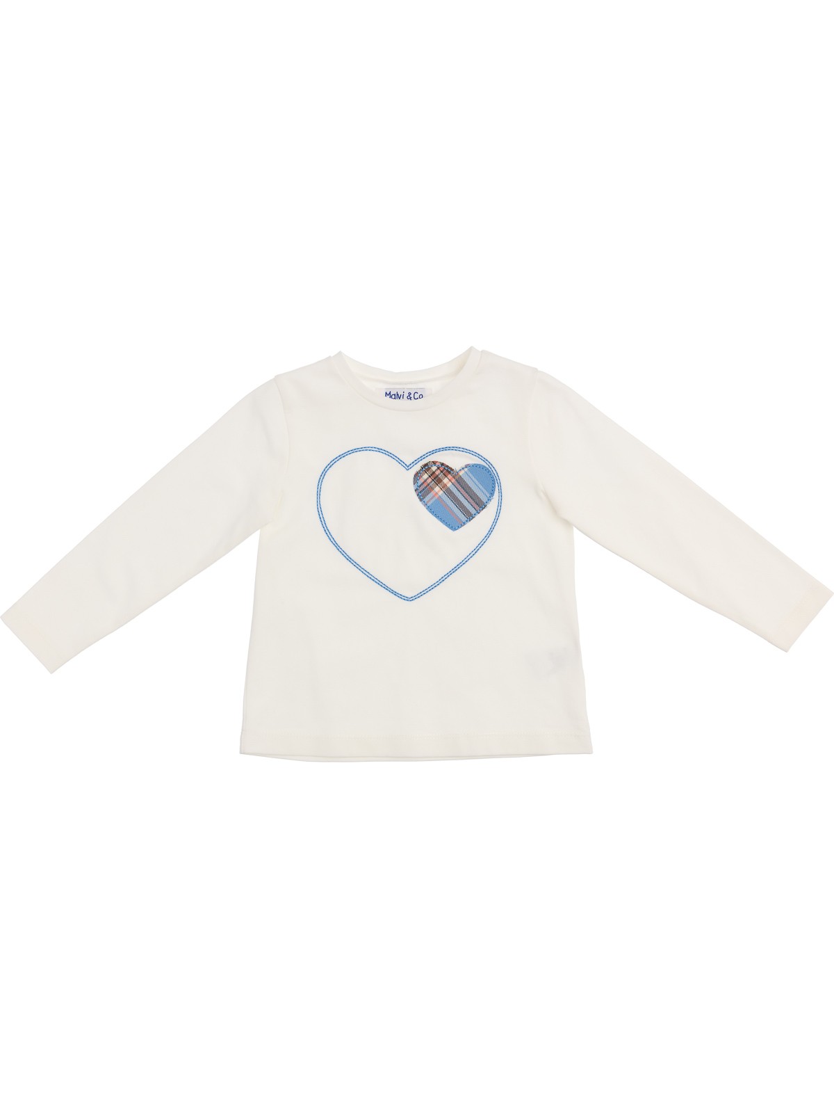 jersey T-shirt with heart patch and embroidery