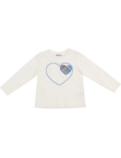 jersey T-shirt with heart patch and embroidery