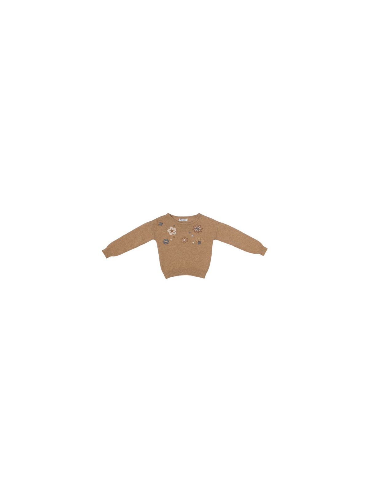 wool pullover with embroidered flowers