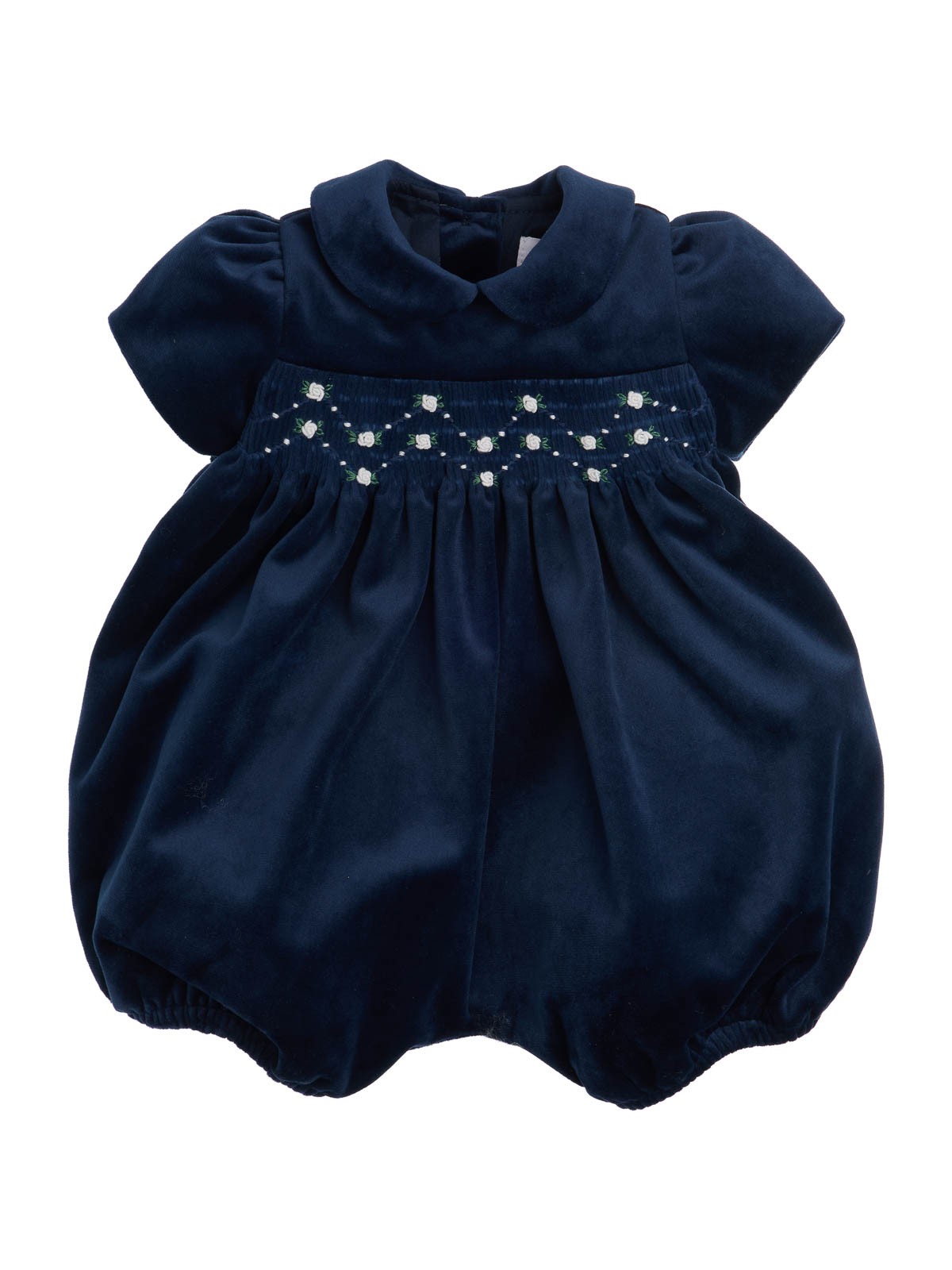 velvet romper with smock