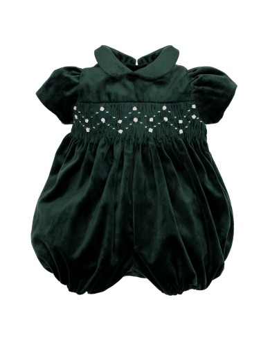 velvet romper with smock