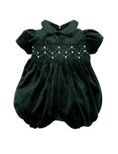 velvet romper with smock