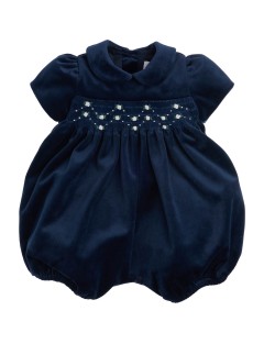 velvet romper with smock