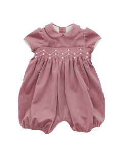 velvet romper with smock