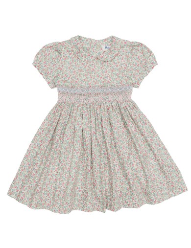 vestito in tessuto stampato con smock