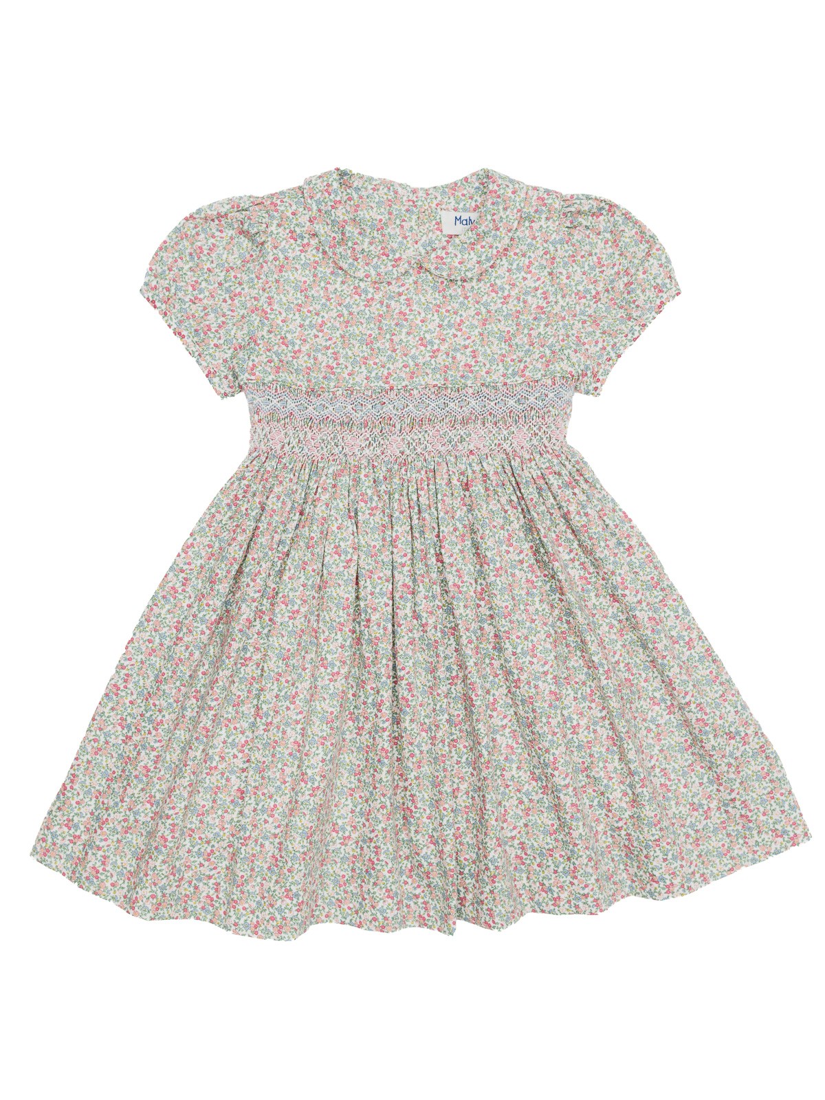 vestito in tessuto stampato con smock