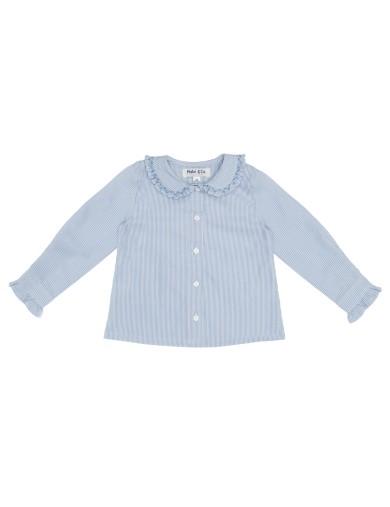 microstriped shirt with smock