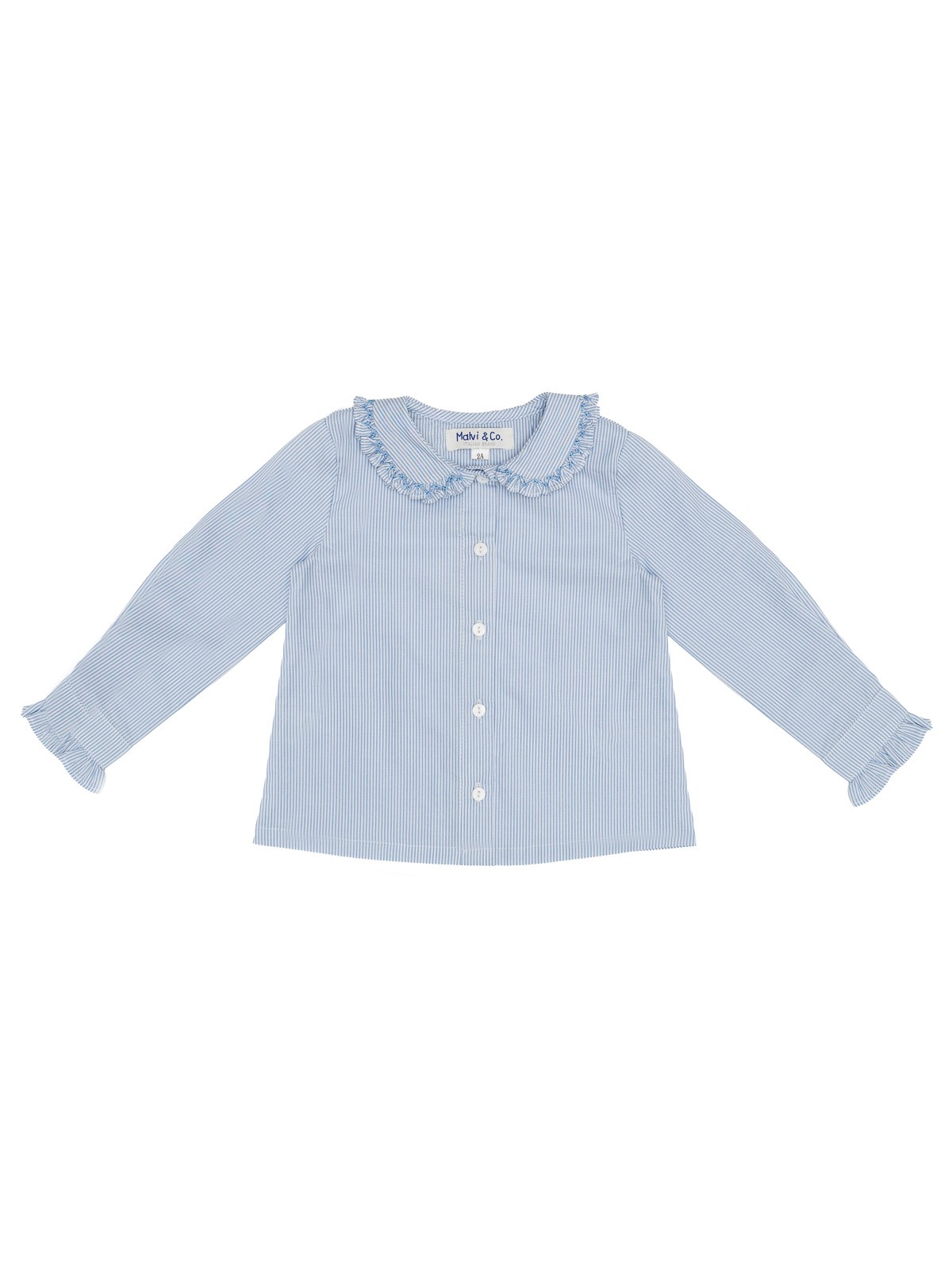 microstriped shirt with smock